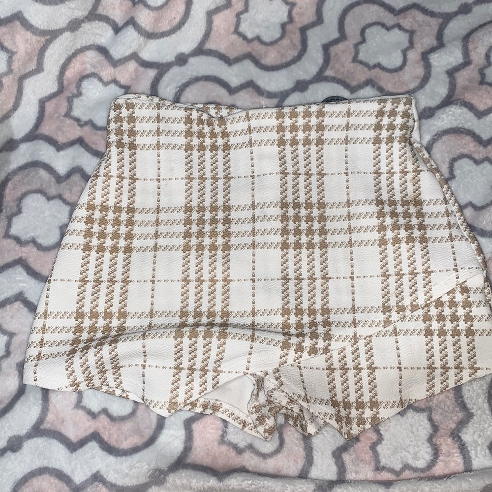 Plaid mini skort